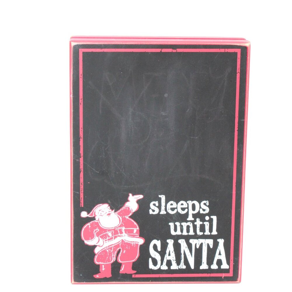 Vintage Kohl's Wooden Sleeps Until Santa Chalkboard Christmas Countdown 7 x 10